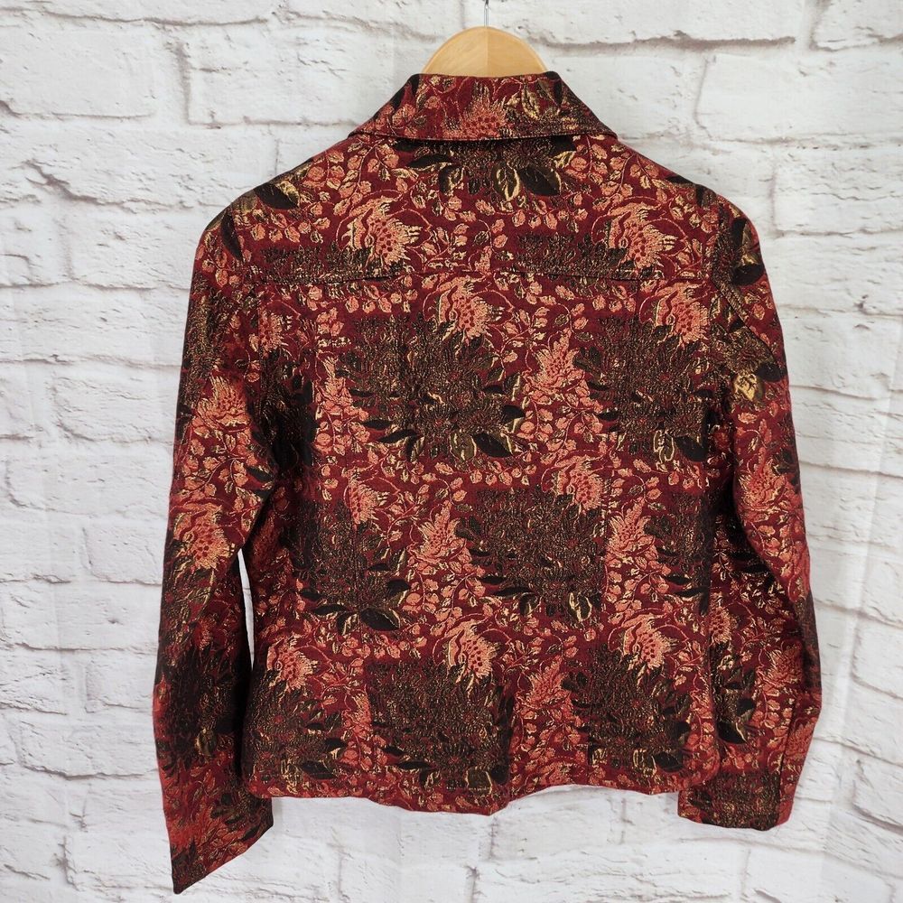 Chicos Jacket Small Whimsigoth Fairy Grunge Brocade Gothic Western Boho Floral - Picture 6 of 8
